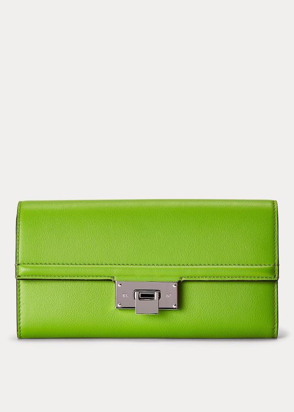 Carteras Ralph Lauren Mujer Verdes - Calfskin Hinge-Lock - HOTGB2574